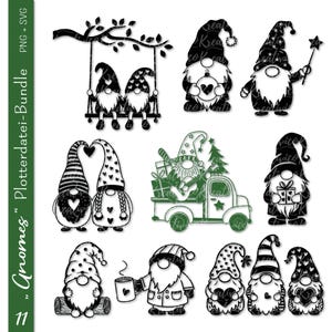Fichier traceur Gnomes | Gnomes | Fichier de traceur gnome svg | Paquet Gnome SVG | Cadeau de fichier traceur | Cricut SVG PNG