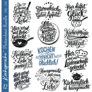 German kitchen sayings plotter file | Kitchen svg bundle | Cooking svg bundle | German kitchen sayings | Cricut Silhouette SVG plotter file