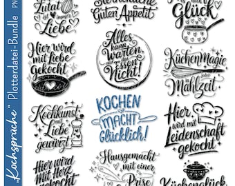 German plotter file kitchen sayings | Kitchen SVG bundle | Cooking SVG bundle | German kitchen sayings | Cricut Silhouette plotter file SVG