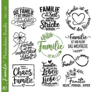 Deutsche Plotterdatei Familie | Deutsche Sprüche svg | Plotterdatei Herz svg | Familie svg | Plotterdatei Geschenk | Cricut SVG PNG