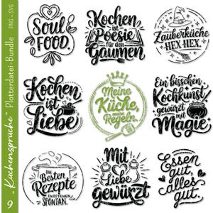 German plotter file cooking | Kitchen svg bundle | Kitchen sayings svg | German sayings cooking | Cricut Silhouette