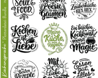 German cooking plotter file | Kitchen svg bundle | Kitchen sayings svg | German cooking sayings | Cricut Silhouette