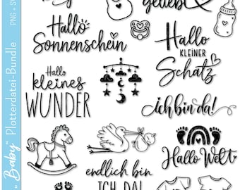 Archivo de trazador de bebé | Archivo de trazador svg ? Archivo de trazador png ? Bebé de nacimiento alemán | refranes de bebé alemán | Silueta cricut | nacimiento