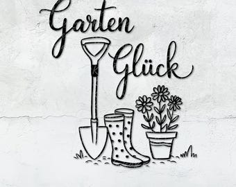 Plotter file garden happiness, plotter file garden svg, allotment tree, SVG, DXF, PNG, summer, garden, joy