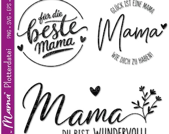 German plotter file Mama, svg bundle Mama, German Mama sayings png, Cricut Silhouette, Mother's Day gift, Mama graphic, svg eps png dxf
