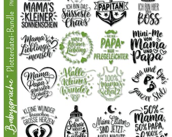 Archivo de trazador de bebé | Archivo de trazador SVG | Archivo de trazador PNG | Nacimiento de bebé en alemán | Dichos de bebé en alemán | Cricut Silhouette | Nacimiento