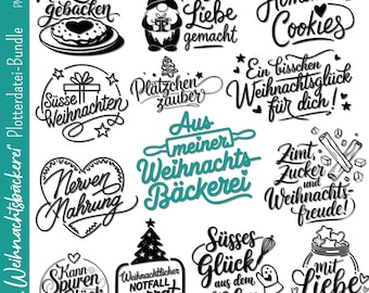 German plotter file Christmas bakery | Cookie svg bundle | Christmas svg | Baking sayings | Cricut Silhouette | Gift tags