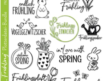 File SVG in tedesco per la primavera | Pacchetto SVG primaverile | SVG primaverile | Frasi primaverili | Cricut Silhouette | Decorazioni primaverili