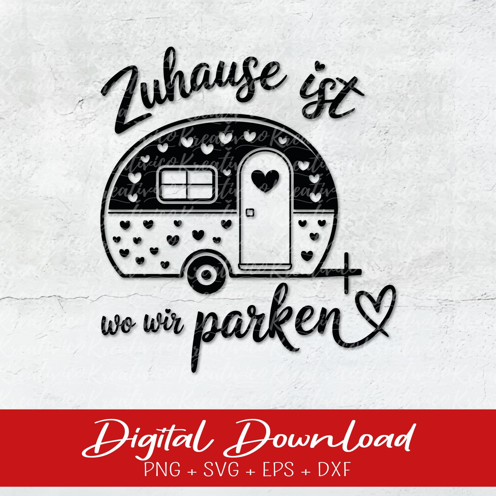 Plotter file Home is where we park Camping SVG PNG Illustration Plotting Laser File + Commercial License