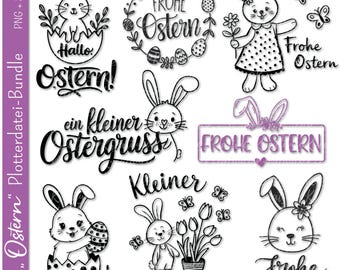 Deutsche Plotterdatei Ostern | Ostern svg Bundle | Frohe Ostern svg | Sprüche Ostern | Cricut Silhouette | Ostergeschenke