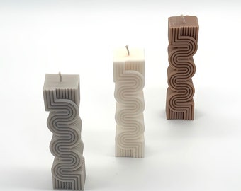 Säulen-Kerze | Moderne Kerze | Rapswachs | Dekoration
