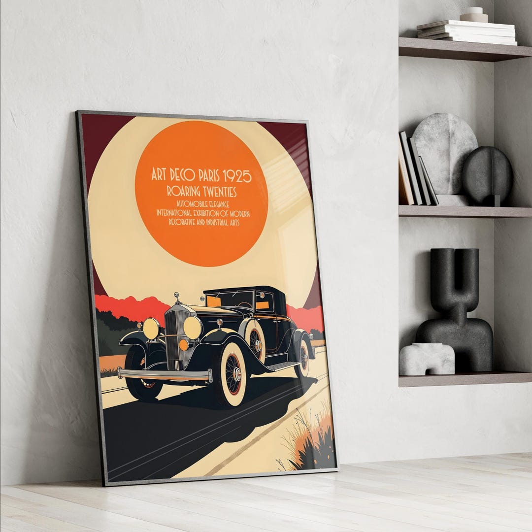 Art Deco Classic Car Poster | Roaring Twenties Automobile Wall Art ...