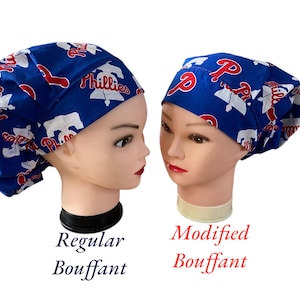 Baseball Team Cotton Scrub Caps Cotton Modified & Full Bouffant Fit.    Many Options FREE SHIPPING!