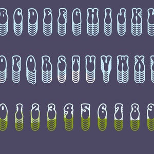 Retro Wavy Stacked Canva Frame Template | Editable Funky Stacked ...