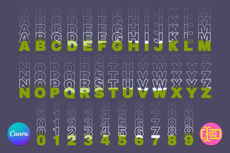 Missing Stacked Alphabet Canva Frame Template | Editable Filled Stacked ...