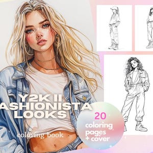 Y2K Clothes Coloring Book | Grayscale Couture iPad Pages
