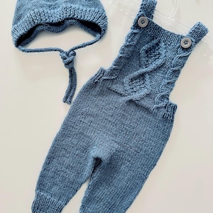 Knitted Baby Jumpsuit 0-3 Months - Alpaca Wool Newborn Outfit with Hood - Handmade Winter Baby Clothes - Baby Shower Gift Unisex
