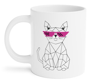 Huge Mug of Inspo - Don't Trade your Authenticity/Thug Cat (600ml) - Pink