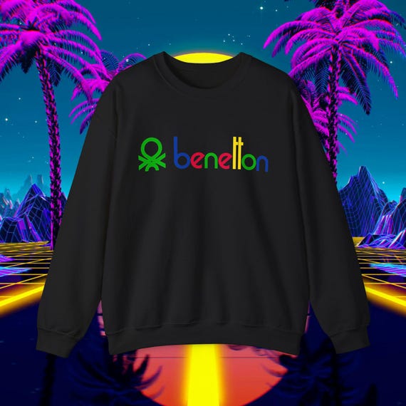 Custom Benetton Vintage 1980s Design Sweatshirt, Unisex for Men