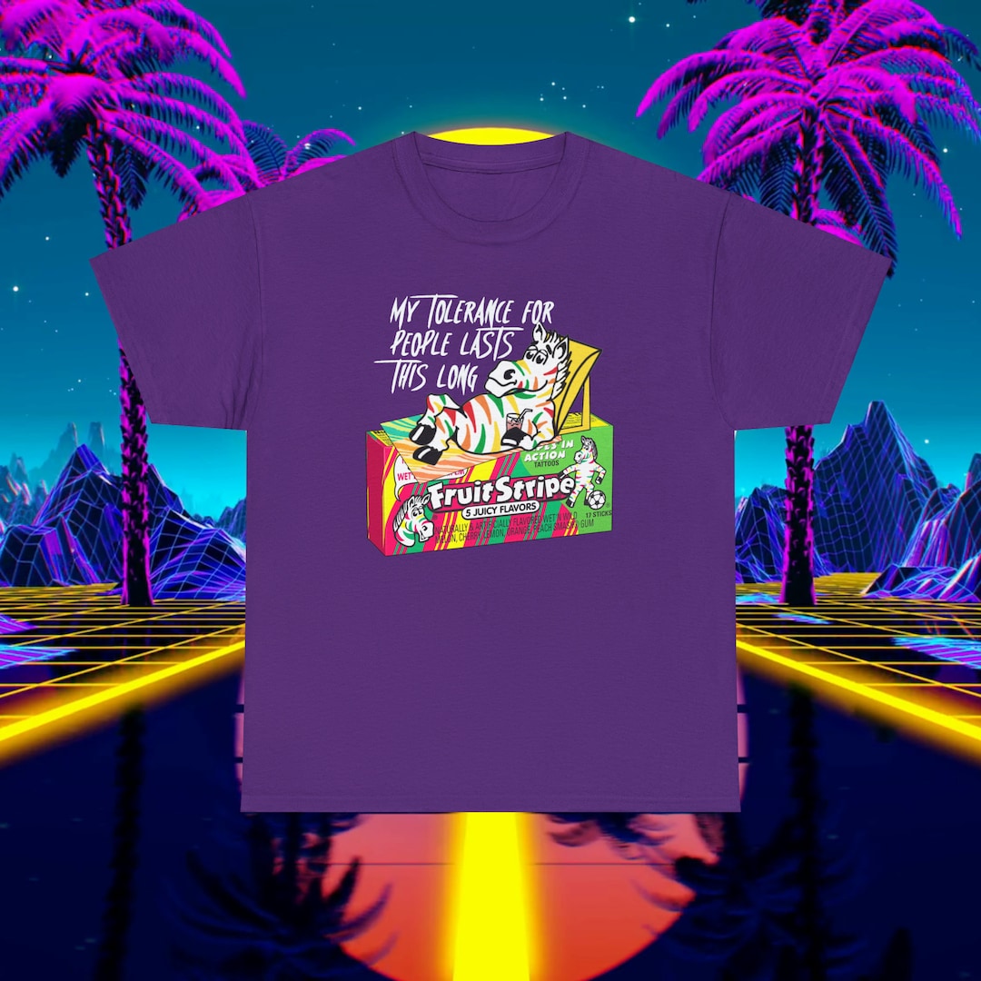 Fruit Stripe Gum T-shirt: Yikes Zebra Funny 80s 90s Nostalgic Tee