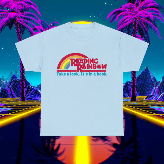 Reading Rainbow T-shirt: 80s-90s Retro Book Lover Tee - Etsy