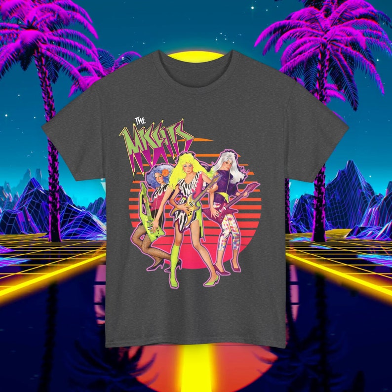 Custom Jem and the Holograms T-Shirt Misfits - 80s Vintage Box Art Unisex Tee for Men and Women - Cartoon Shirt Dark Heather