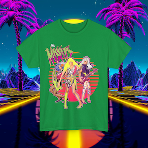 Custom Jem and the Holograms T-Shirt Misfits - 80s Vintage Box Art Unisex Tee for Men and Women - Cartoon Shirt Irish Green