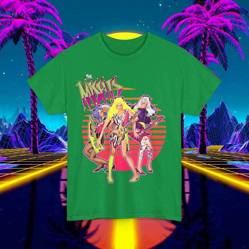 Custom Jem and the Holograms T-Shirt Misfits - 80s Vintage Box Art Unisex Tee for Men and Women - Cartoon Shirt Irish Green