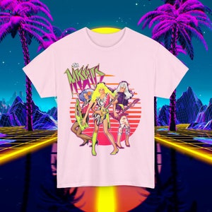 Custom Jem and the Holograms T-Shirt Misfits - 80s Vintage Box Art Unisex Tee for Men and Women - Cartoon Shirt Light Pink