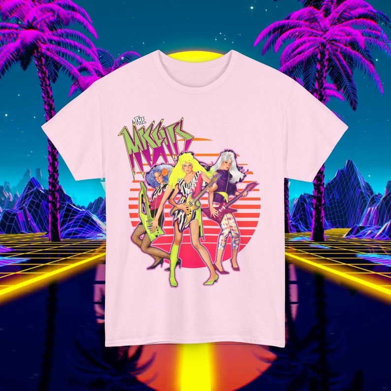 Custom Jem and the Holograms T-Shirt Misfits - 80s Vintage Box Art Unisex Tee for Men and Women - Cartoon Shirt Light Pink