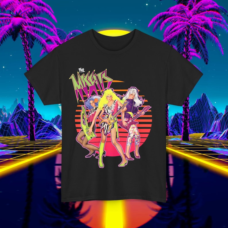 Jem and the holograms shirt featuring the Misfits with the Misfits logo above