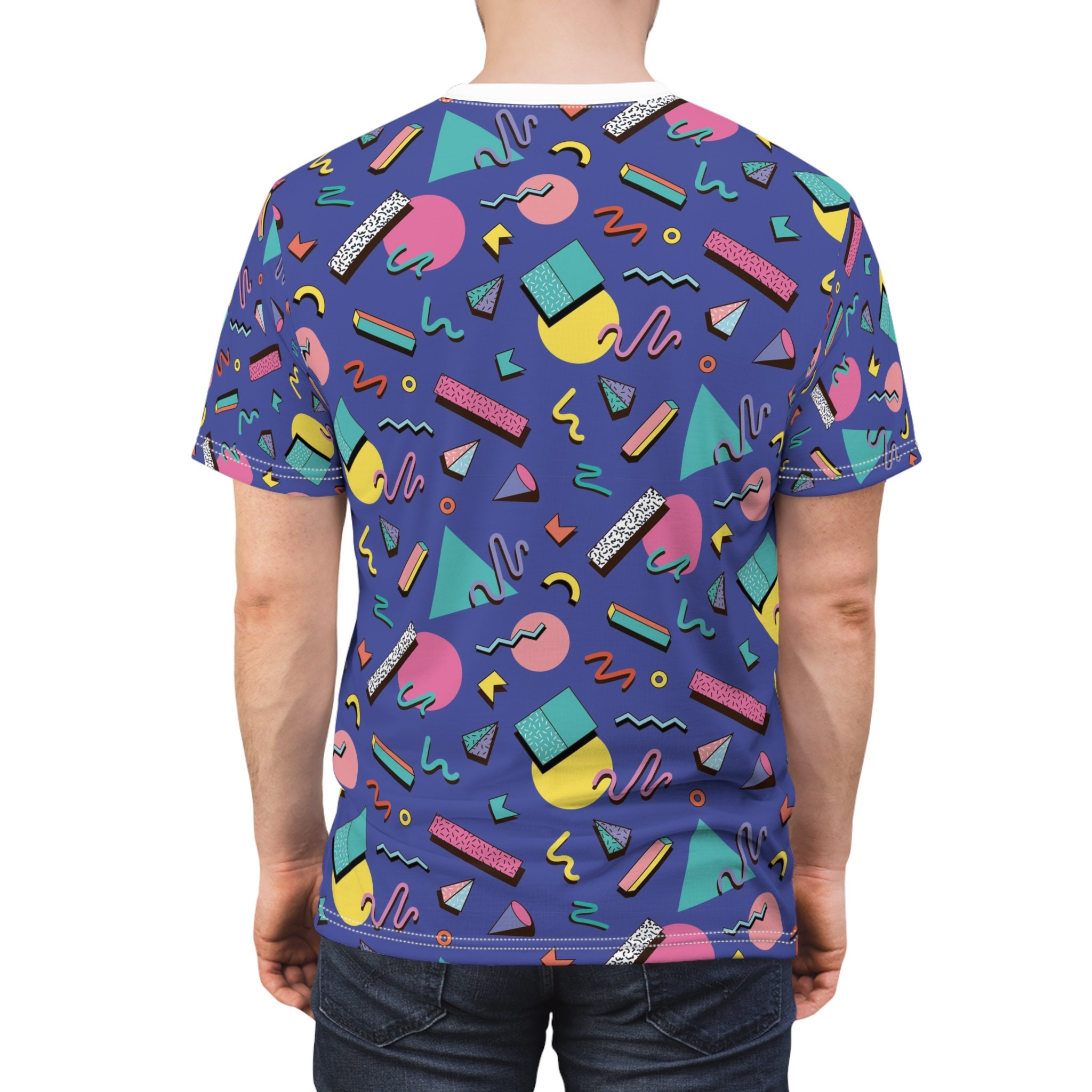 Nostalgic All Over Printed 80s 90s T-shirt, Unisex Mens