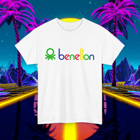 Custom Benetton Vintage 1980s Design T-shirt, Unisex for Men and