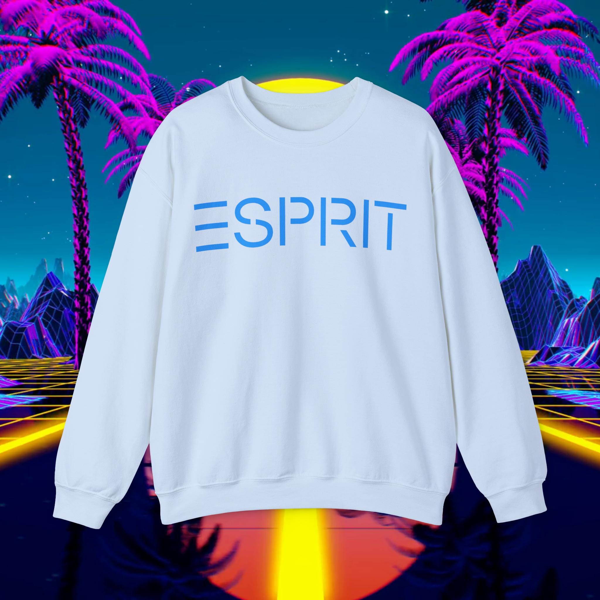 Custom Esprit Vintage 1980s Design Sweatshirt MONOCHROMATIC 