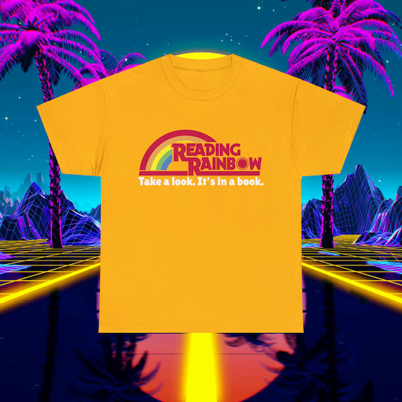 Reading Rainbow T-shirt: 80s-90s Retro Book Lover Tee - Etsy