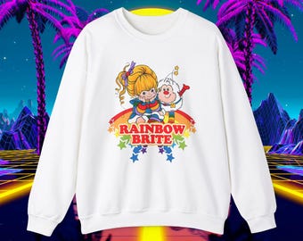 Vintage 1980s Rainbow Brite Sweatshirt | Unisex Retro Pullover with Iconic Rainbow Brite Design