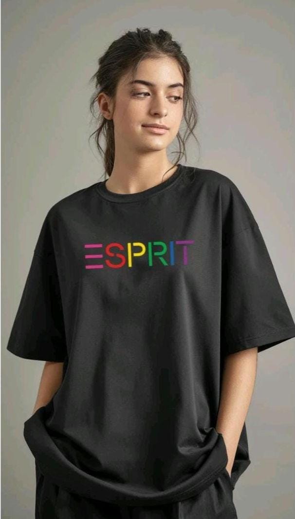 edc by ESPRIT 111cc1k318 T-Shirt, 110/bianco spento, S Donna