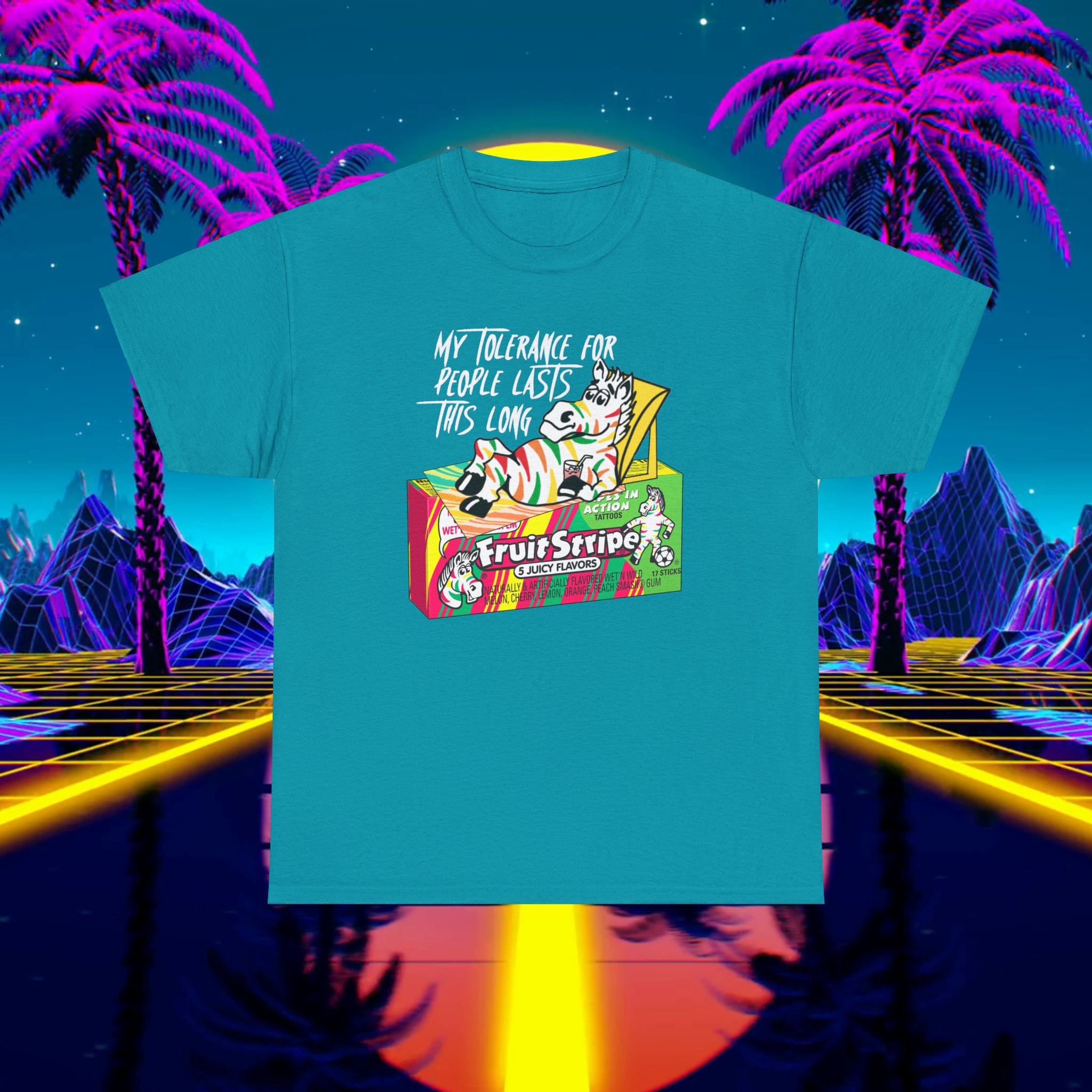 Fruit Stripe Gum T-shirt: Yikes Zebra Funny 80s 90s Nostalgic Tee