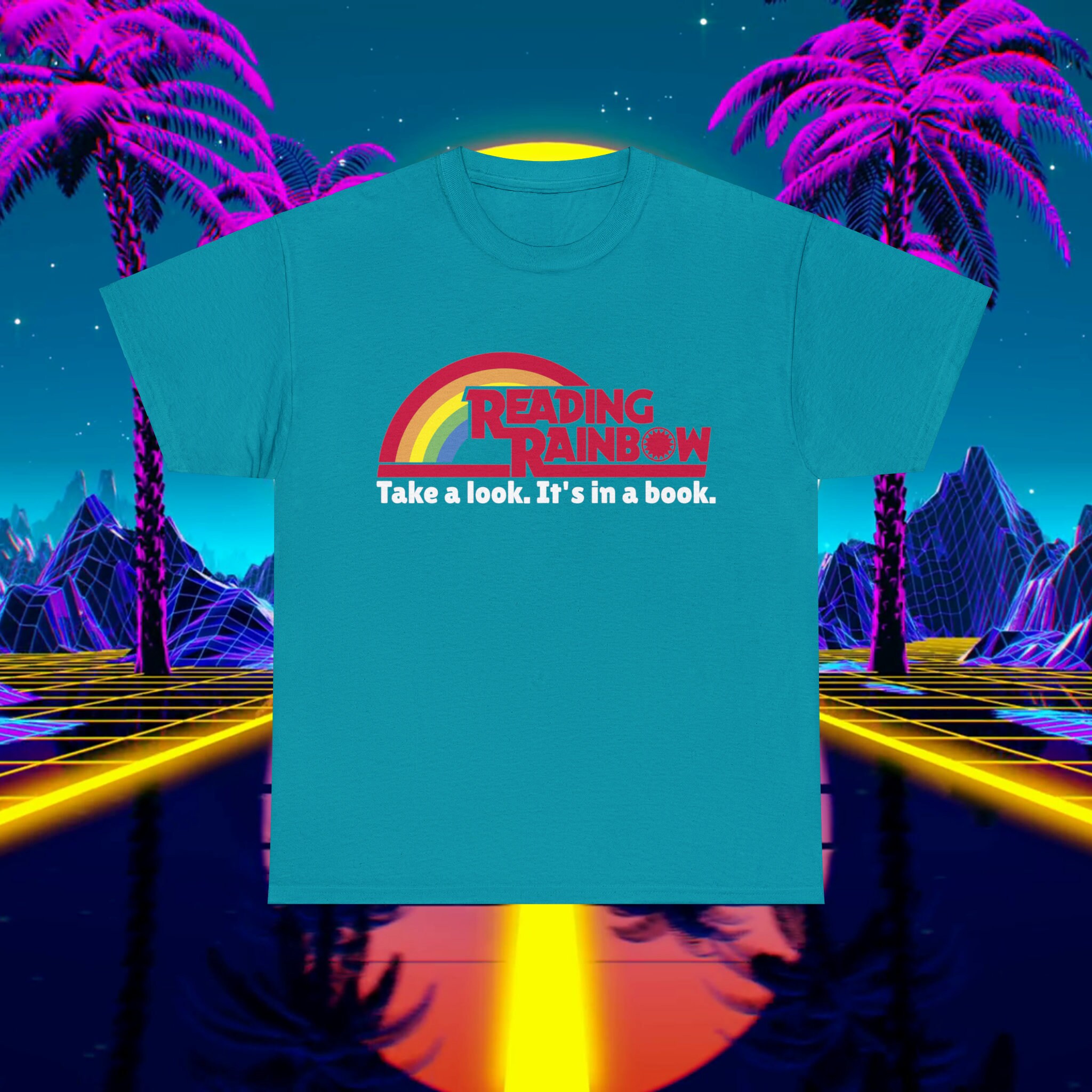 Reading Rainbow T-shirt: 80s-90s Retro Book Lover Tee - Etsy
