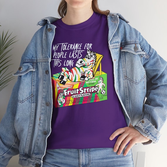 Fruit Stripe Gum T-shirt: Yikes Zebra Funny 80s 90s Nostalgic Tee