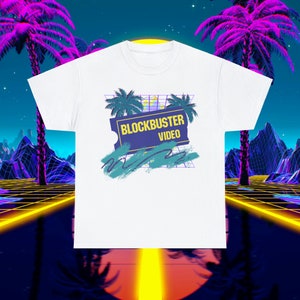 Vaporwave Blockbuster Video Logo Shirt - Retro 80s 90s Paper Cup Tee - Unisex Tshirt - vintage video rental store