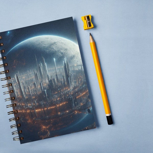 Custom Fantasy Cover Notebook - Orbital Colony