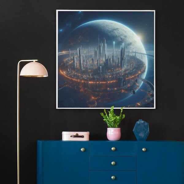 Matte Fantasy Poster - Orbital Colony