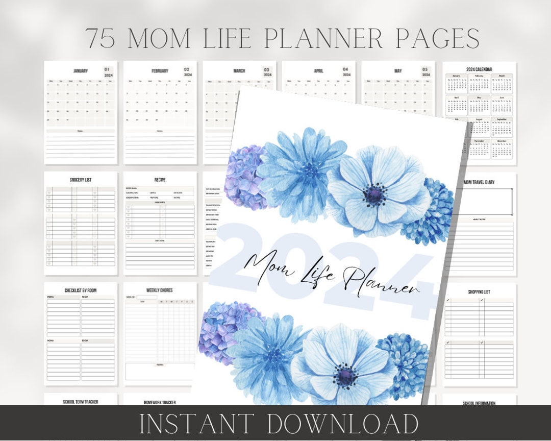 Elegant Printable Mom Planner 2024 Printable Mom Life Planner Mom Life ...