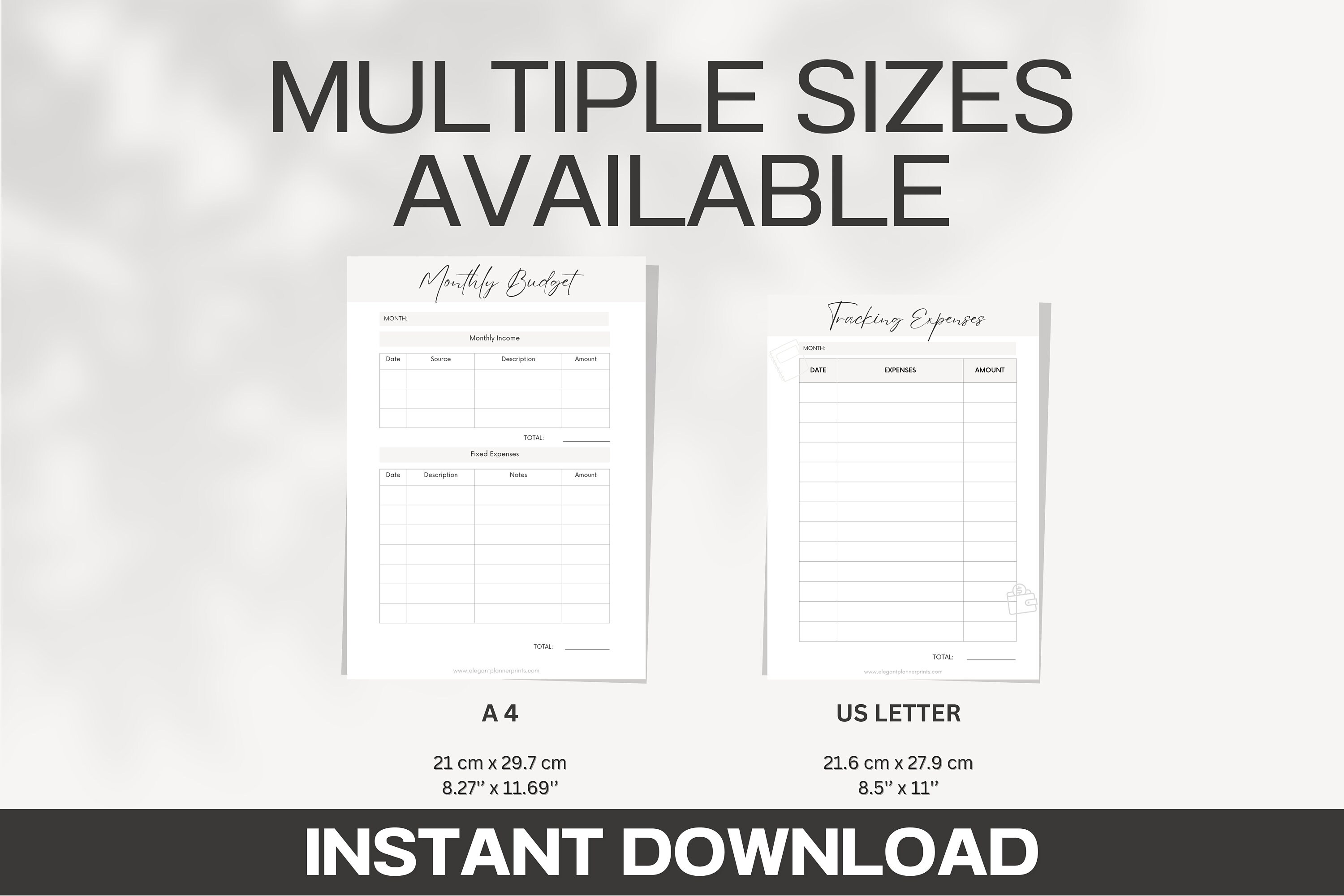 Printable Budget Planner Editable Budget Planner A4/US Letter Size ...