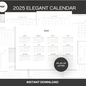 2025 Month at a Glance Fillable PDF Printable Calendar Fillable PDF ...