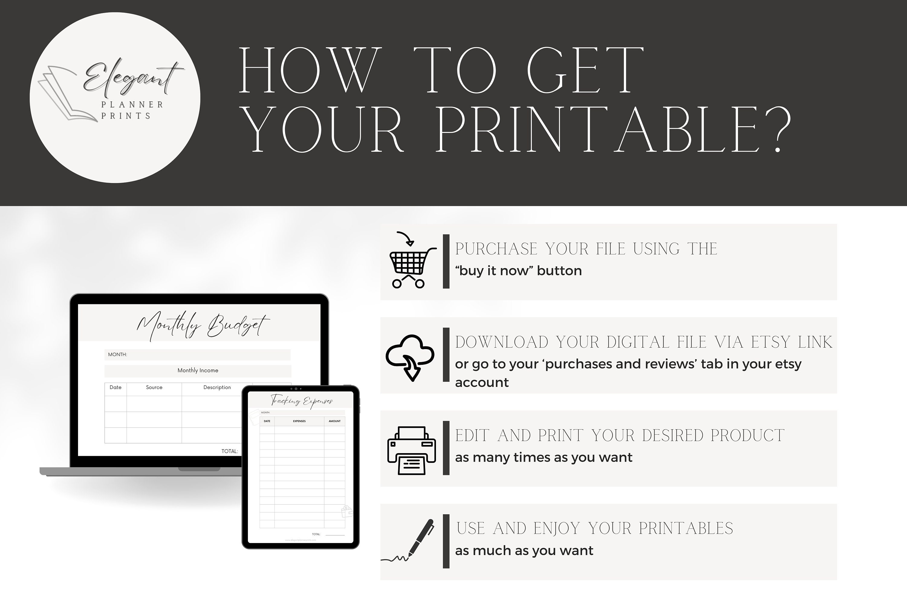 Printable Budget Planner Editable Budget Planner A4/US Letter Size ...