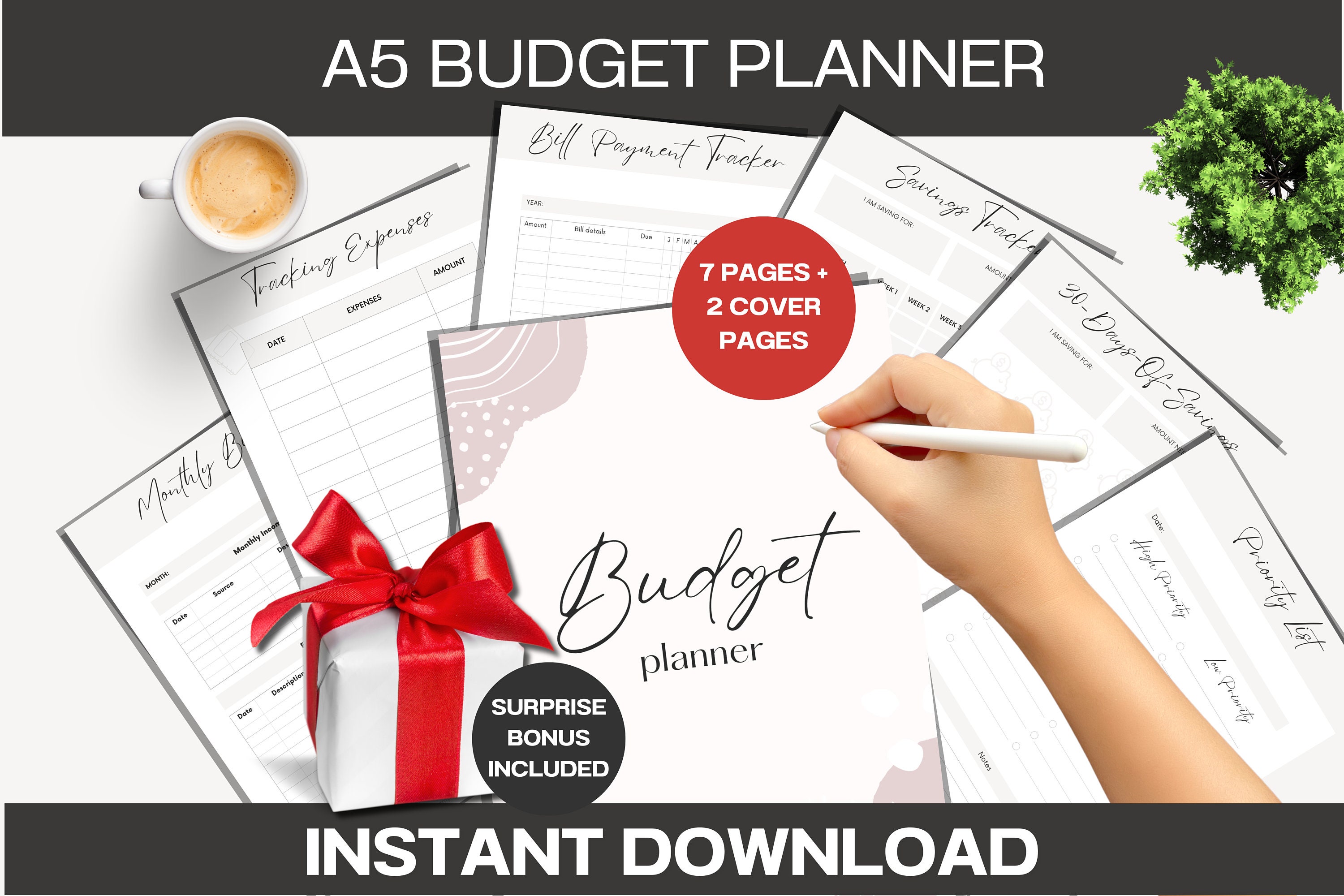 Budget Planner Printable Printable A5 Inserts Finance Tracker for ...