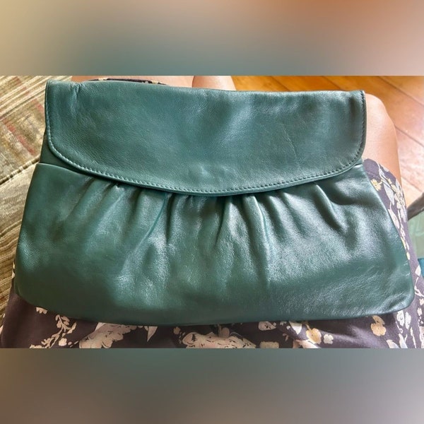 Genuine Italian Leather Handbag Clutch Made in Italy Leather Pochette Envelope Bag Purse