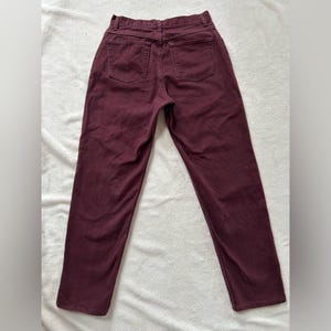 Wrangler vintage Burgundy High-Waisted straight Mom Jeans 28 waist 100% Cotton image 8
